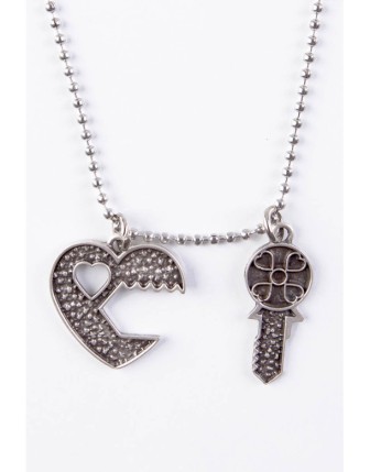 Kalp ve Anahtar İkili Kolye