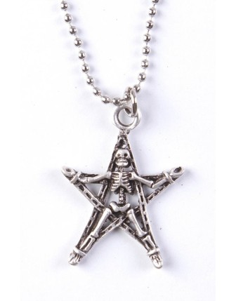 Yıldız İçinde İskelet Kolye