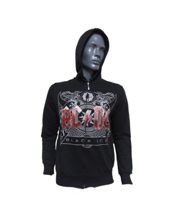 ACDC Black Ice Fermuarlı Kapüşonlu