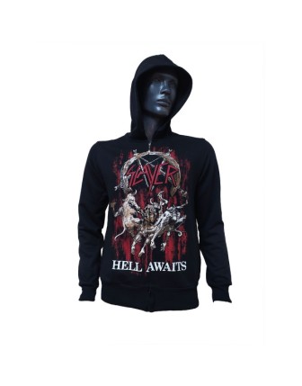 Slayer Hell Awaits Fermuarlı Kapüşonlu